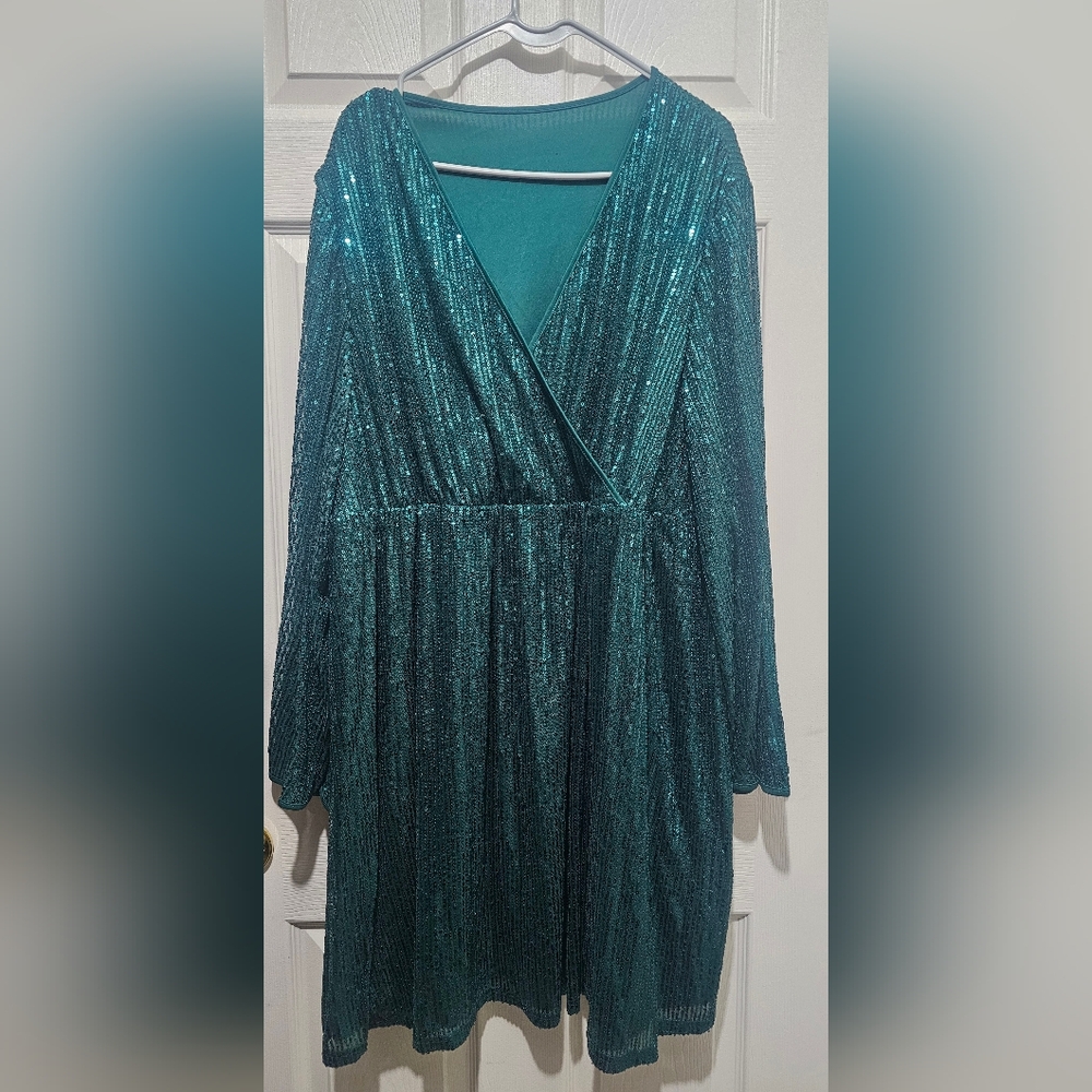 Dark green sequin dress